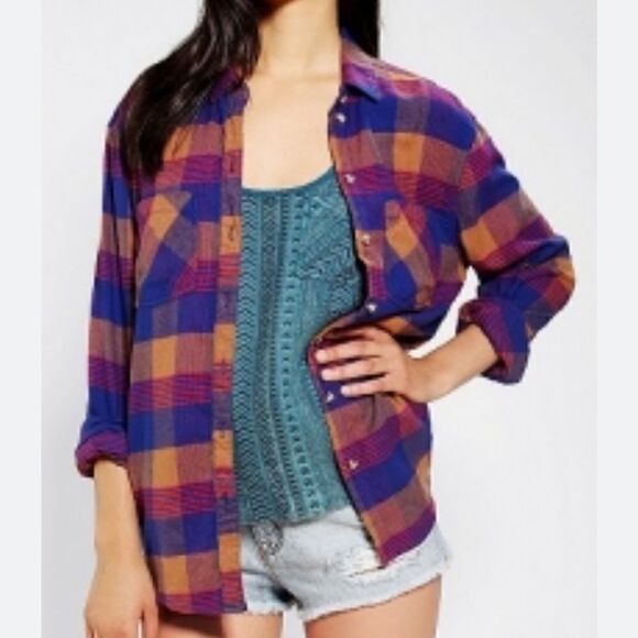Urban Outfitters BDG Plaid Button Up Shirt Women’s Small - Picture 1 of 5